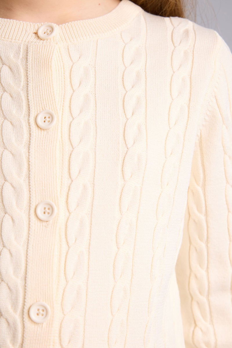 ديفاكتو كارديجان بناتي قصة عادية بياقة مستديرة - Image 3